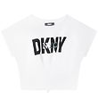 DKNY T-shirt - Cropped - White w. Logo