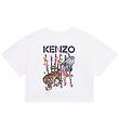 Kenzo T-shirt - Cropped - White w. Animals