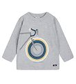 Hust and Claire Blouse - Anton - Pearl Grey Melange w. Print