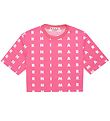 Marni T-shirt - Cropped - Pink w. White