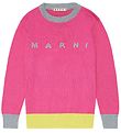 Marni Blouse - Knitted - Pink w. Grey Melange/Yellow