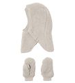 Name It Set - Balaclava/Mittens - NmfMarla Teddy - Moonbeam