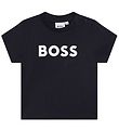BOSS T-shirt - Marinbl m. Vit