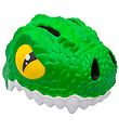 Crazy Safety Bicycle Helmet w. Light - Crocodile - Green