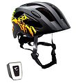 Casque de Vélo av. Lumière Crazy Safety - Graffiti - Noir/Jaune