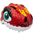 Crazy Safety Bicycle Helmet w. Light - Dragon - Red