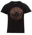 Versace T-shirt - Medusa Strass - Black/Gold w. Rhinestone