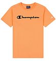 Champion T-shirt - Crew neck - Orange m. Logo