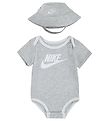 Nike Body set - Bucket Hat/Bodysuit s/s - Grey Heather