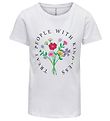 Kids Only T-Shirt - KogEmma - Bright White/Blumenstrau