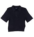 GANT Polo - Stickad - Rib - Beskuren - Evening Blue