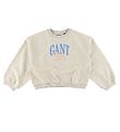 GANT Sweat-shirt - Col en C - Court - Caoutchouc Grey Melange