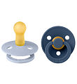BIBS Colour Pacifiers - 2-Pack - Size 2 - Round - Dusty Blue/Ste