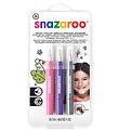 Snazaroo Ansiktsfärg - Penselfärg - 3 st. - Rosa/Lila/Silver