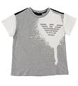 Emporio Armani T-shirt - Grey Melange/Navy w. White