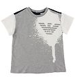 Emporio Armani T-Shirt - Gris Chin/Marine av. Blanc