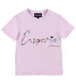 Emporio Armani Stuttermabolur - Ljós fjólublátt M. Útsaumur
