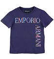 Emporio Armani T-shirt - Blu Mora w. Print