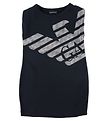 Emporio Armani Sweatkleid - Navy m. Weiß
