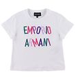 Emporio Armani T-Shirt - Weiß m. Strickerei