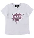 Emporio Armani T-Shirt - Weiß m. Pink/Strassstein