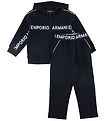 Emporio Armani Cardigan/Hosen - Navy m. Logo-Streifen