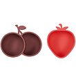 OYOY Snack bowls - 2-Pack - Silicone - Strawberry & Cherry - Che
