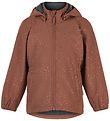 Mikk-Line Softshell Jacket w. Fleece - Recycled - Russet w. Dots