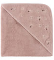 Nrgaard Madsens Hooded Towel - 75x75 cm - Pale Mauve w. Flowers