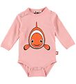 DYR Bodysuit l/s - ANIMALQuack - Soft Pink w. Clownfish