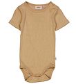 Wheat Romper s/s - Rib - Latte