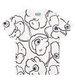 Kenzo T-shirt - Exclusive Edition - Cream/Black w. Flowers