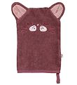 Pippi Washglove - 14x21 cm - Rose Brown w. Cat