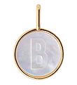 Design Letters Pendant To Necklace - B - Pearl Gold