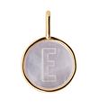 Design Letters Pendant To Necklace - E - Pearl Gold