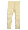 Joha Leggings - Wool/Silk - Rib - Yellow/White