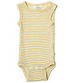 Joha Bodysuit Sleeveless - Wool/Silk - Rib - Yellow/White