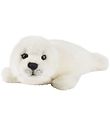 Living Nature Knuffel - 20x6 cm - Zeehondenpup - Off White