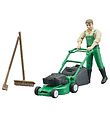 Bruder Figure - bworld - Gardener w. Lawnmower - 62103