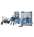 Bruder Leksaksset - bworld - Polisstation m. Motorcykel - 62732