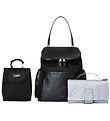 Storksak Changing Bag - Leather - Alyssa - Black/Gunmetal