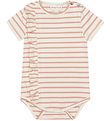 Popirol Bodysuit s/s - Police Baby Bodysuit - Striped Vanilla