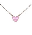 Rosajou Necklace - Gold w. Heart - Pink