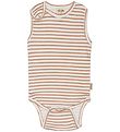 Petit Piao Body ohne rmel - Striped - Summer Camel/Offwhite