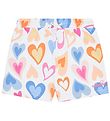 Ellesse Shorts - All Over Print - White w. Multi Hearts