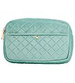 Fan Palm Toiletry Bag - Large - Quilted Velvet - Mint Green