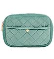 Fan Palm Toiletry Bag - Medium+ - Quilted Velvet - Mint Green