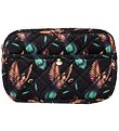 Fan Palm Toiletry Bag - Medium+ - Quilted Velvet - Black Humming