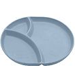 Sebra Plate - Bioplastic - 3 Rooms - Mums - Powder Blue