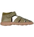 Pom Pom Sandalen - sportlich Klettband - Dusty Olive